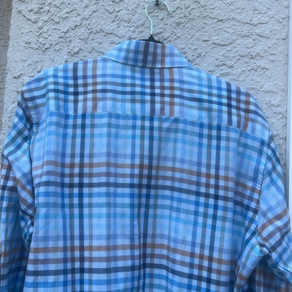 CALDER CARMEL Limited Edition Mens Blue Multi Plaid L/S Button Down Shirt Size L - Picture 7 of 8
